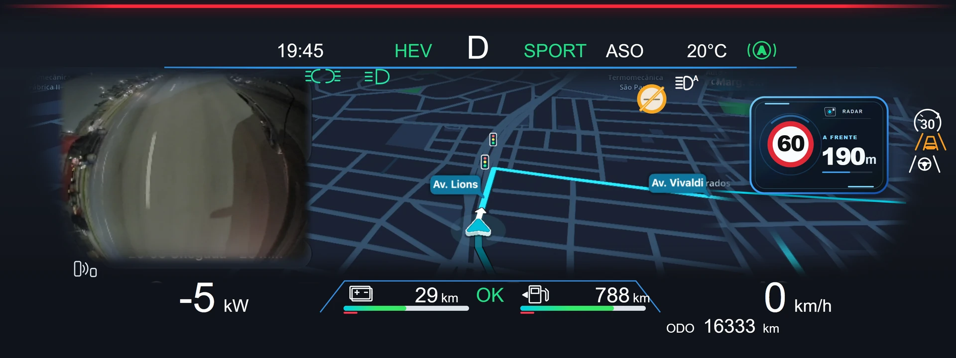 CarPlay: câmera lateral e radar no carplay no painel BYD