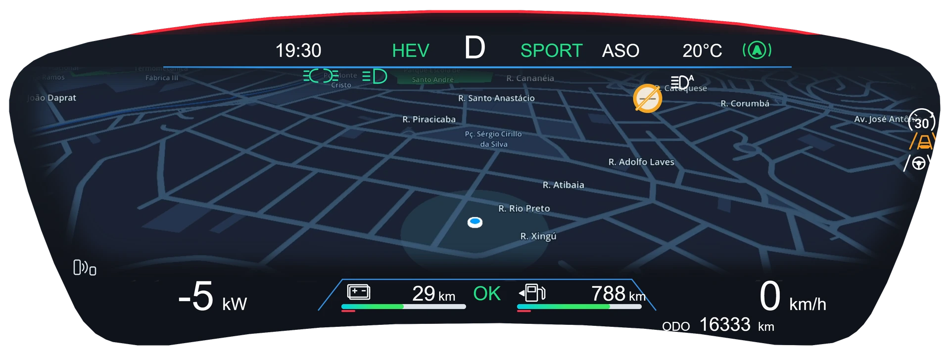 CarPlay: o mapa no campo de visão no painel BYD