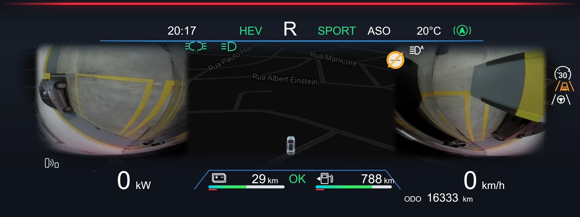 Android Auto: duas câmeras ao engatar a ré no painel BYD